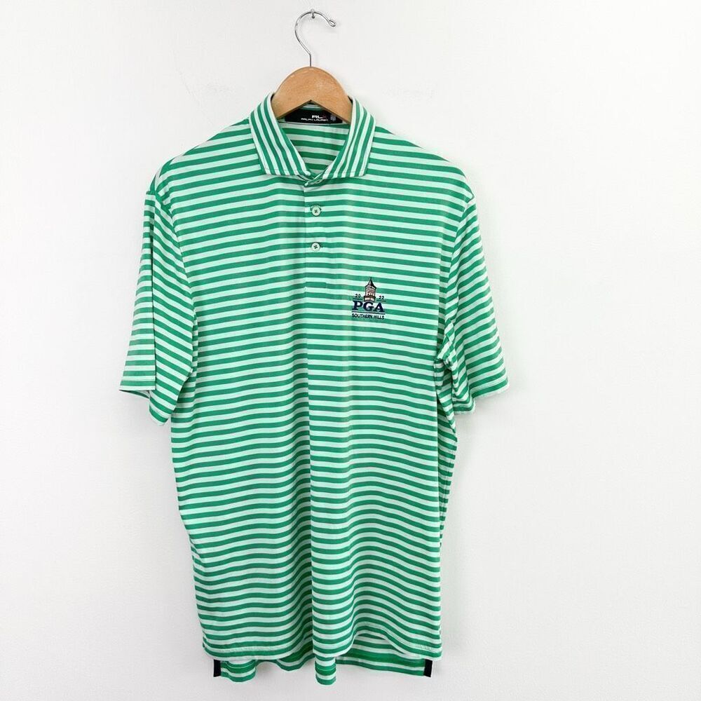 RLX Ralph Lauren Men’s Kelly Green White Stripe ‘22 PGA Championship Southern Hi